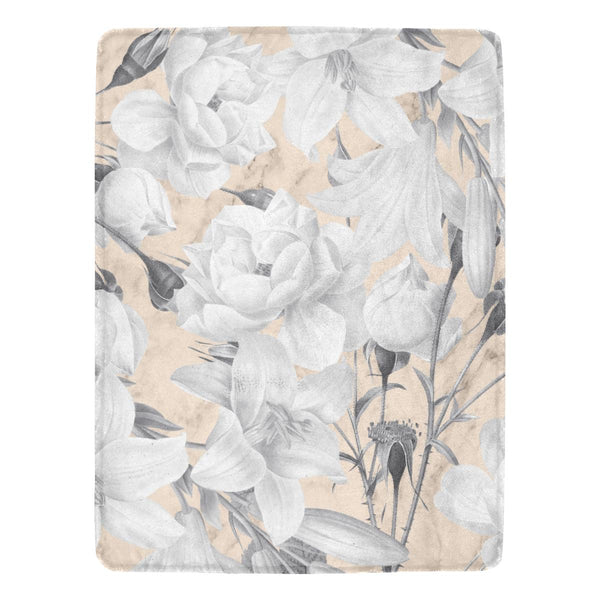 Castlefield Design Marble Floral Throw Blanket