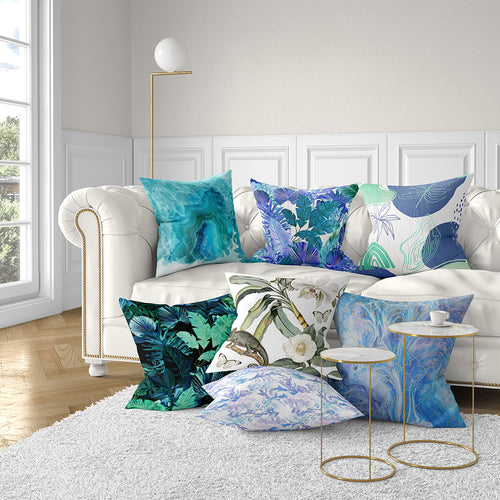 Pillows in Blues and Greens