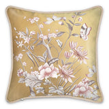 Castlefield Design Chinoiserie Gold Silk Cushion