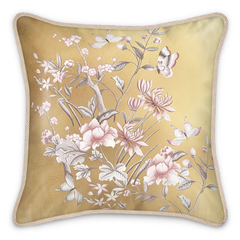 Castlefield Design Chinoiserie Gold Silk Cushion
