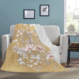 Castlefield Design Chinoiserie Gold Throw Blanket