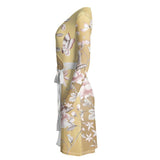Castlefield Design Chinoiserie Gold Wrap Dress