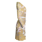 Castlefield Design Chinoiserie Gold Wrap Dress