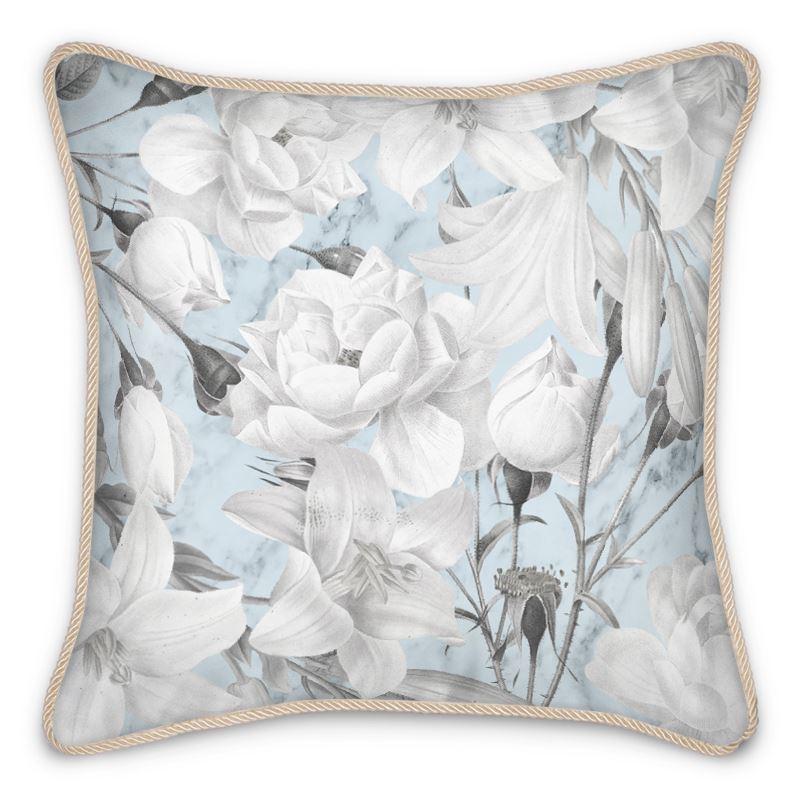 Castlefield Design Marble Floral Silk Cushion