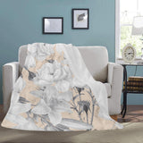 Castlefield Design Marble Floral Throw Blanket