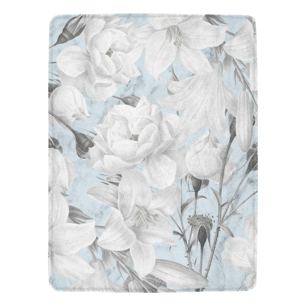 Castlefield Design Marble Floral Throw Blanket