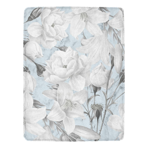 Castlefield Design Marble Floral Throw Blanket