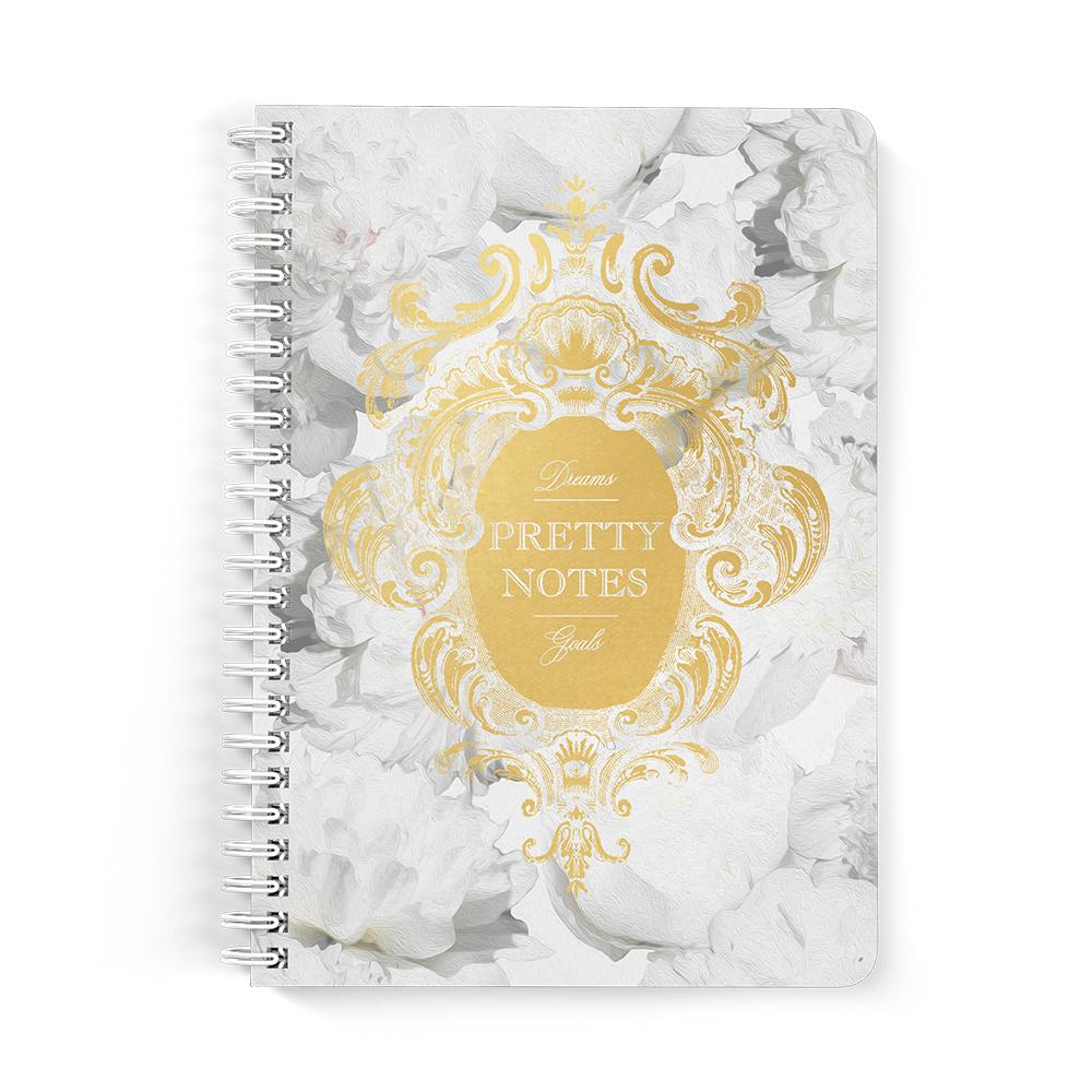 Castlefield Design Pretty Notes White Peonies Notebooks