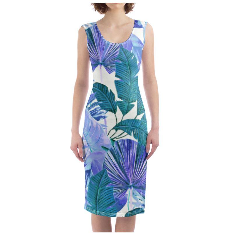 Castlefield Design Tropical Leaf Bodycon Dress