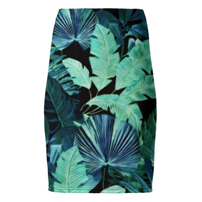 Castlefield Design Tropical Leaf Pencil Skirt