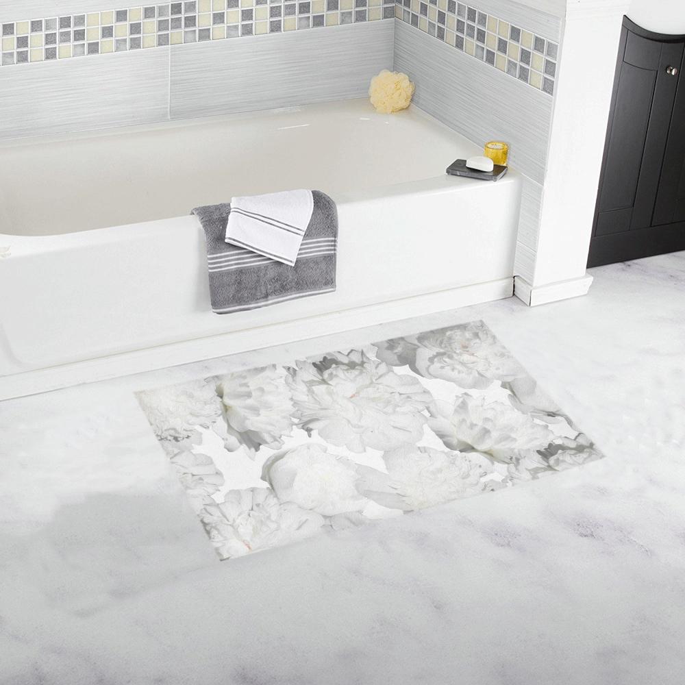 Castlefield Design White Peonies Bath Mats